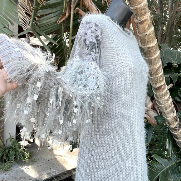 BSB collection, fuzzy shaggy knit sweater dress - Picture 1 of 11